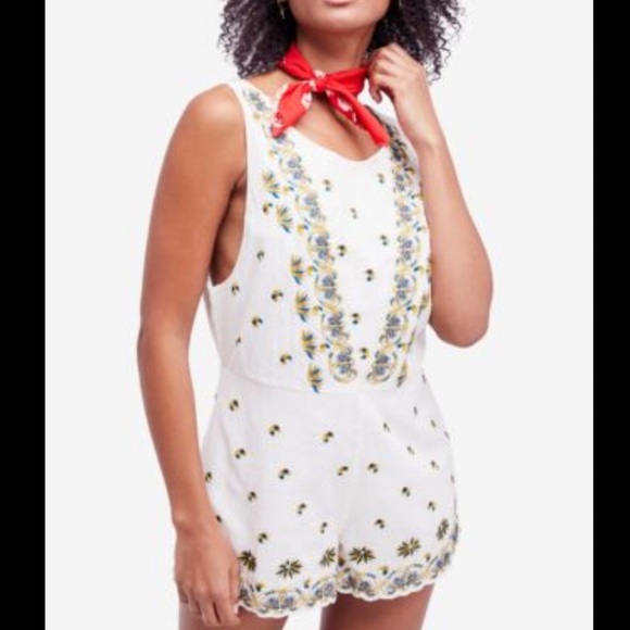 Free people Margarita Sleeveless Embroidered Romper 2 Boho Festival feminine - Picture 2 of 9
